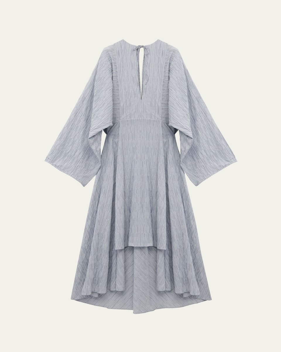 Striped Cape Sleeve Caftan Dress